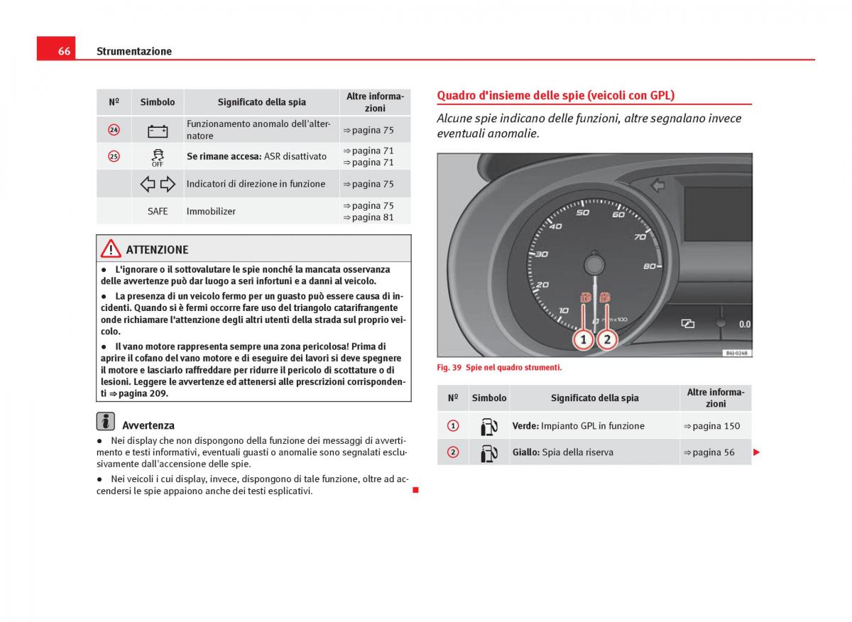 Seat Ibiza IV 4 manuale del proprietario / page 68