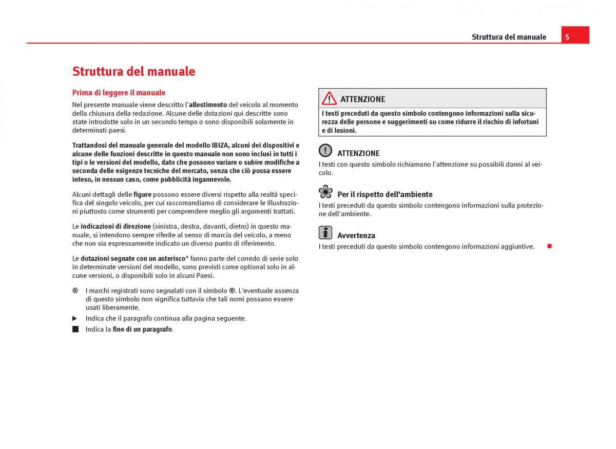 Seat Ibiza IV 4 manuale del proprietario / page 7