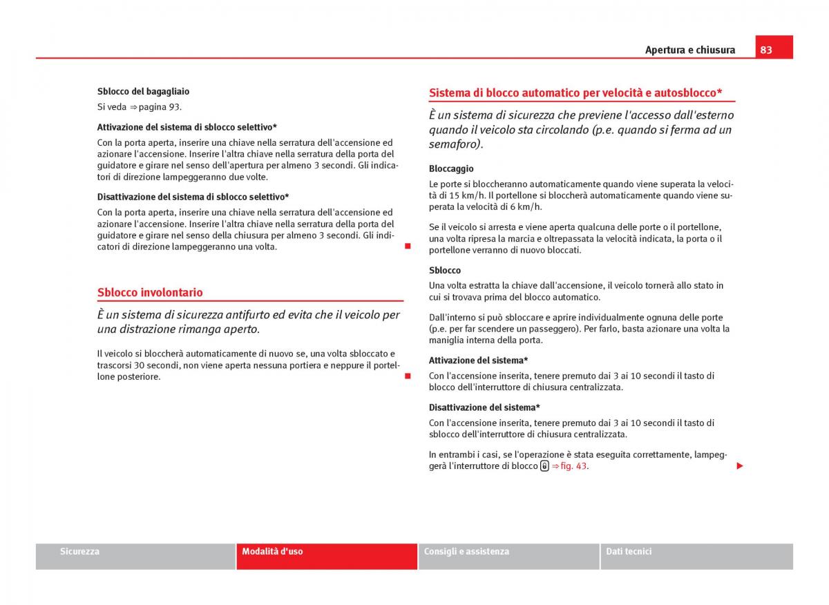 Seat Ibiza IV 4 manuale del proprietario / page 85