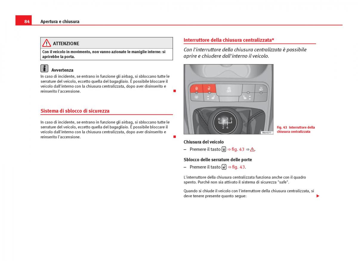 Seat Ibiza IV 4 manuale del proprietario / page 86