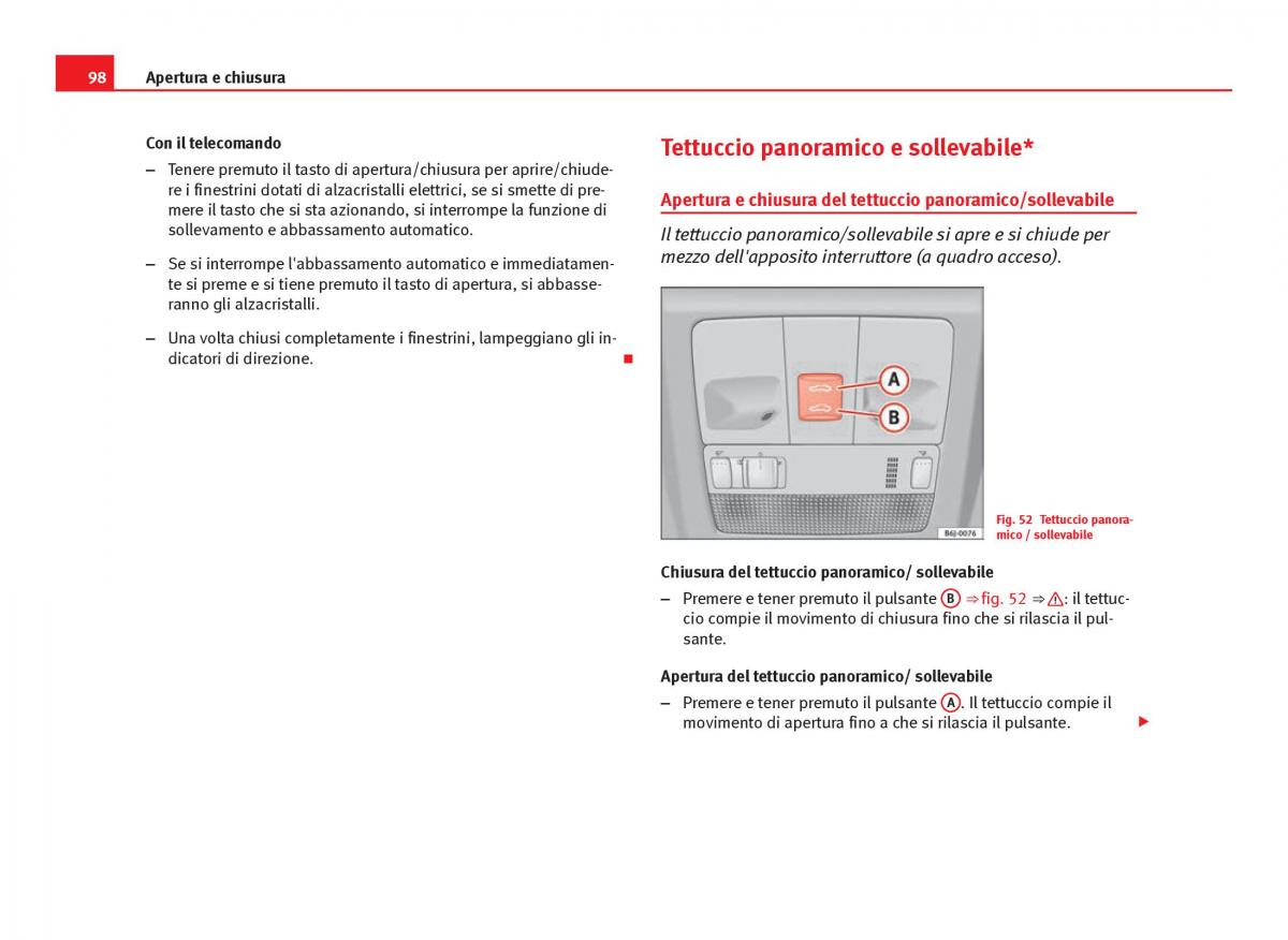 Seat Ibiza IV 4 manuale del proprietario / page 100