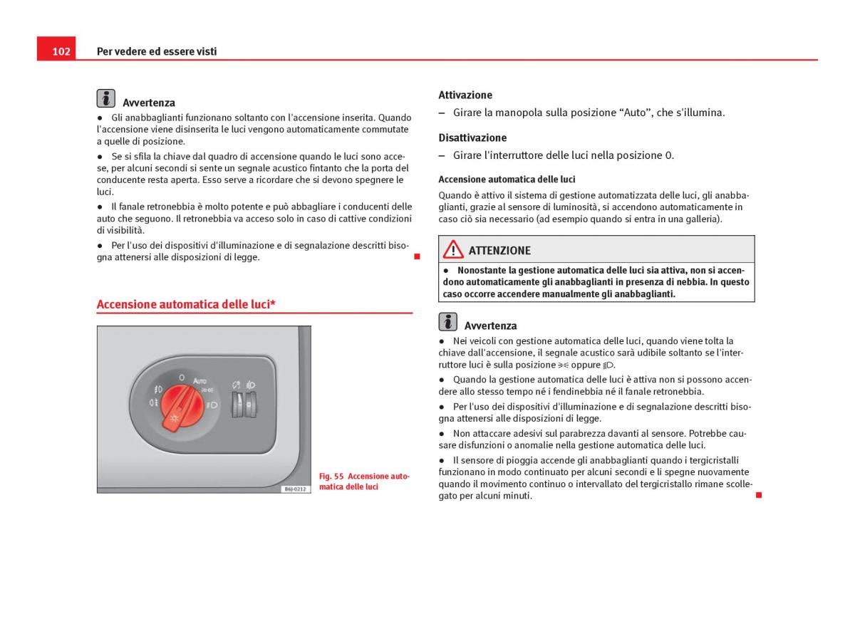 Seat Ibiza IV 4 manuale del proprietario / page 104