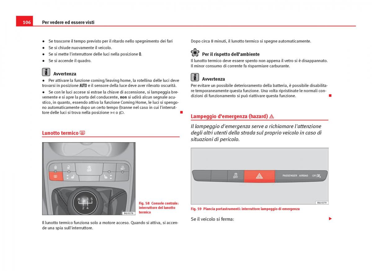 Seat Ibiza IV 4 manuale del proprietario / page 108