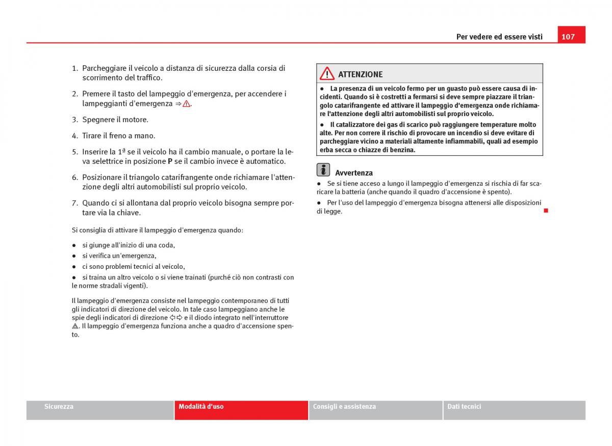 Seat Ibiza IV 4 manuale del proprietario / page 109