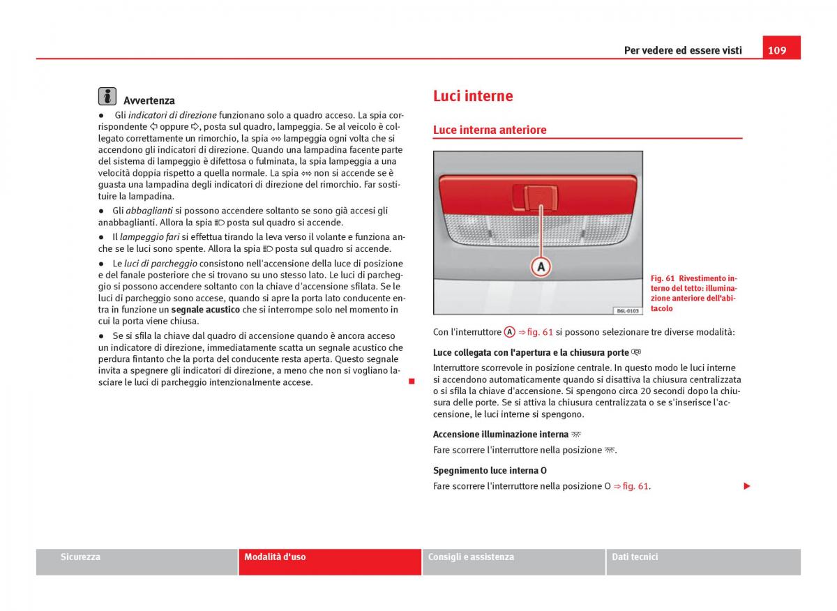 Seat Ibiza IV 4 manuale del proprietario / page 111