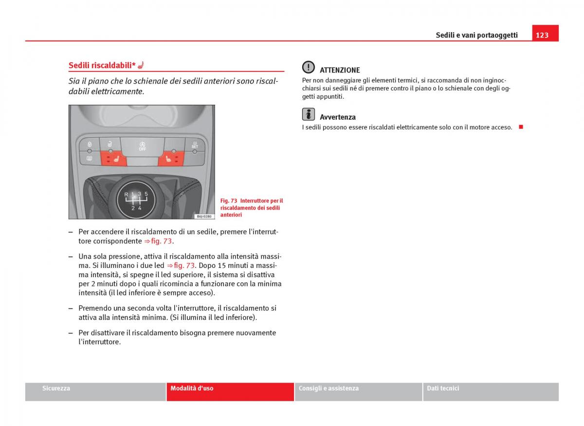 Seat Ibiza IV 4 manuale del proprietario / page 125