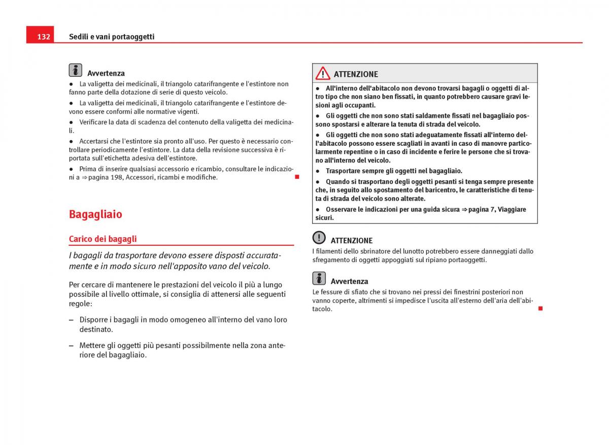 Seat Ibiza IV 4 manuale del proprietario / page 134