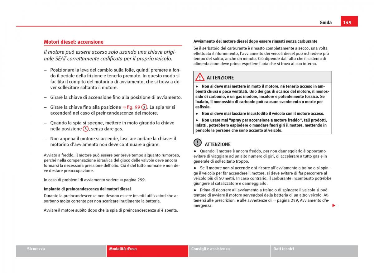 Seat Ibiza IV 4 manuale del proprietario / page 151