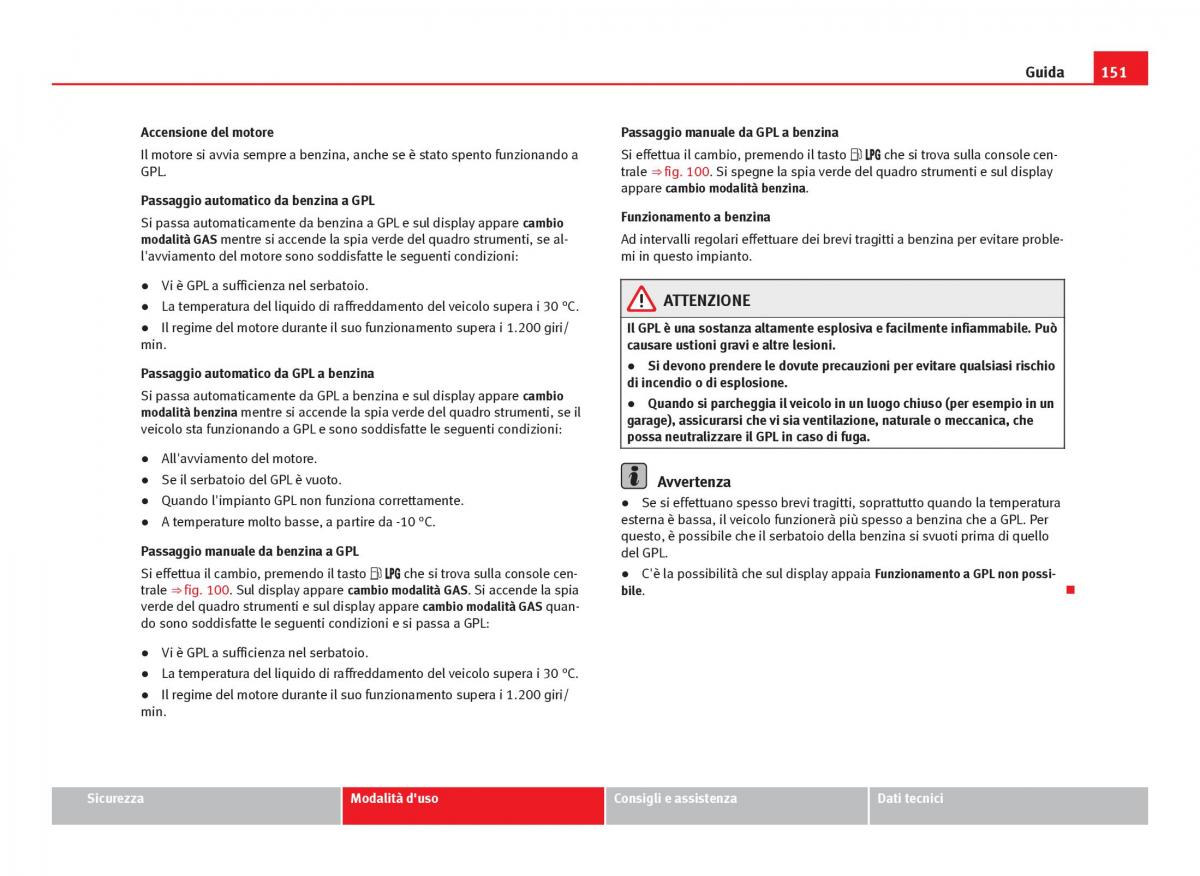 Seat Ibiza IV 4 manuale del proprietario / page 153