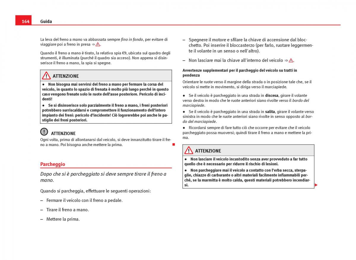 Seat Ibiza IV 4 manuale del proprietario / page 166