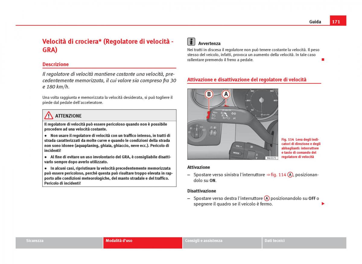 Seat Ibiza IV 4 manuale del proprietario / page 173