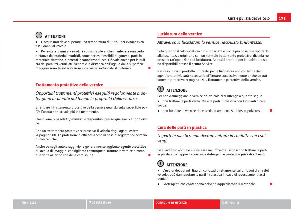 Seat Ibiza IV 4 manuale del proprietario / page 193