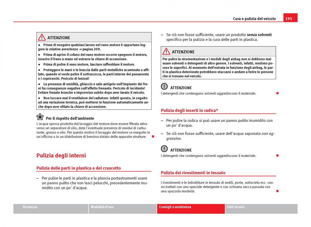 Seat Ibiza IV 4 manuale del proprietario / page 197