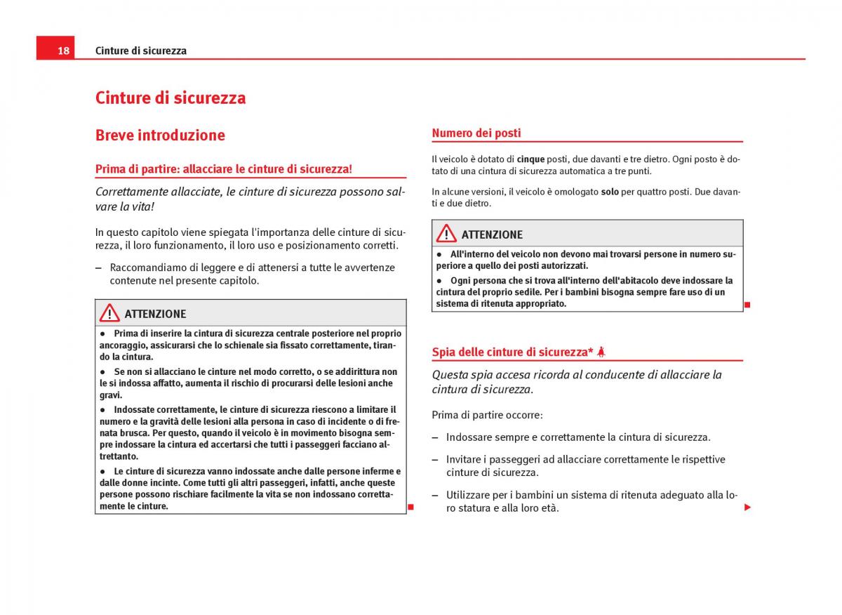 Seat Ibiza IV 4 manuale del proprietario / page 20