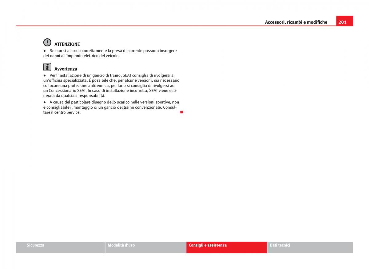 Seat Ibiza IV 4 manuale del proprietario / page 203