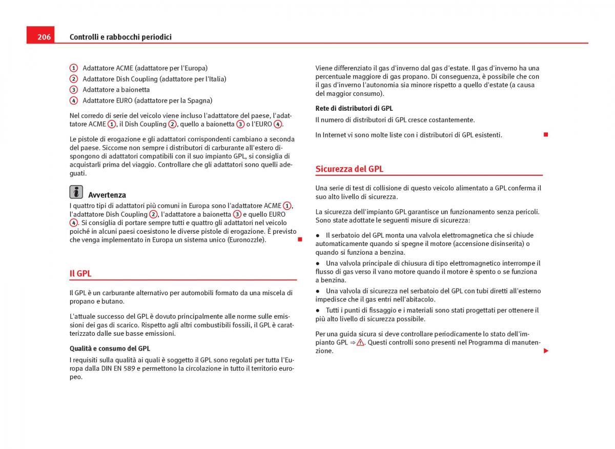 Seat Ibiza IV 4 manuale del proprietario / page 208