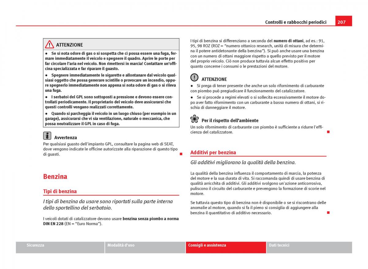 Seat Ibiza IV 4 manuale del proprietario / page 209