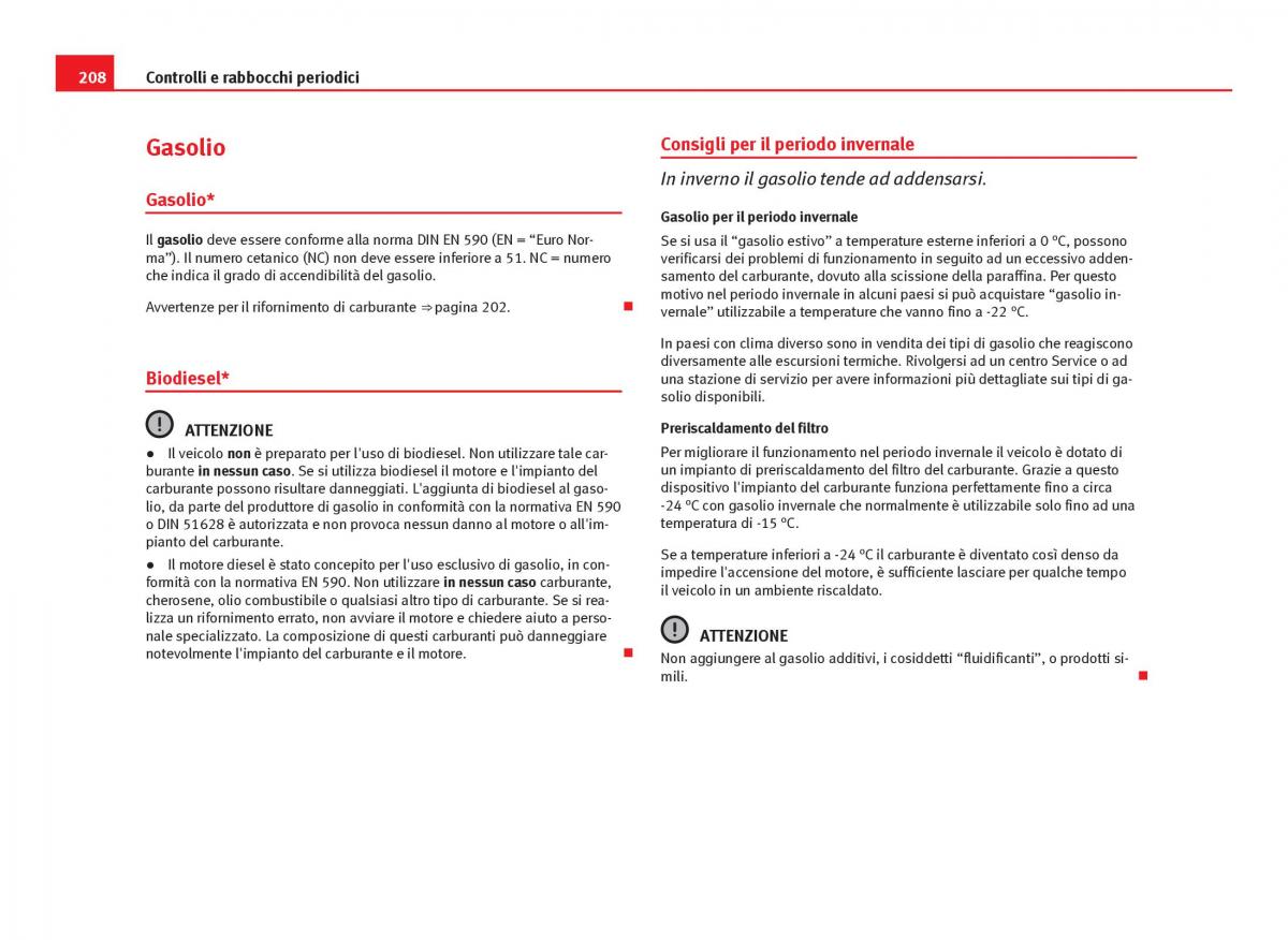 Seat Ibiza IV 4 manuale del proprietario / page 210