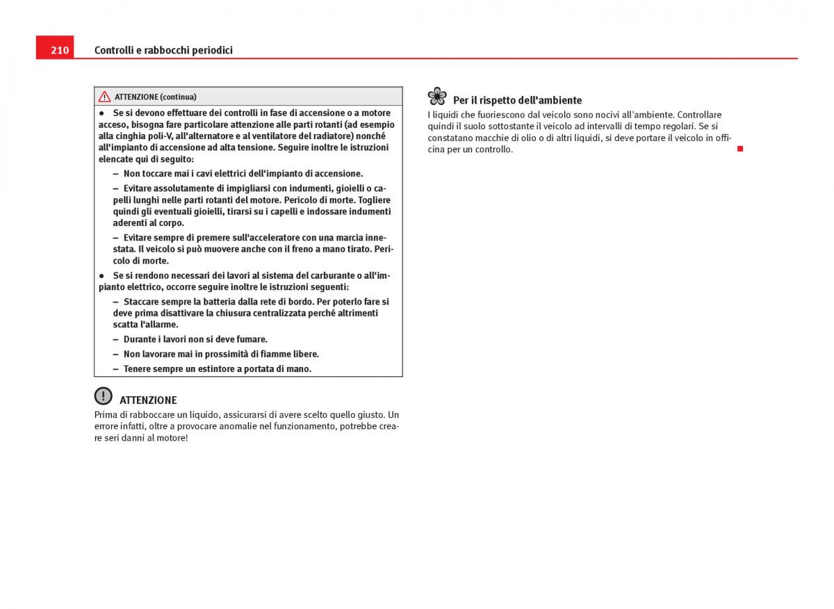 Seat Ibiza IV 4 manuale del proprietario / page 212