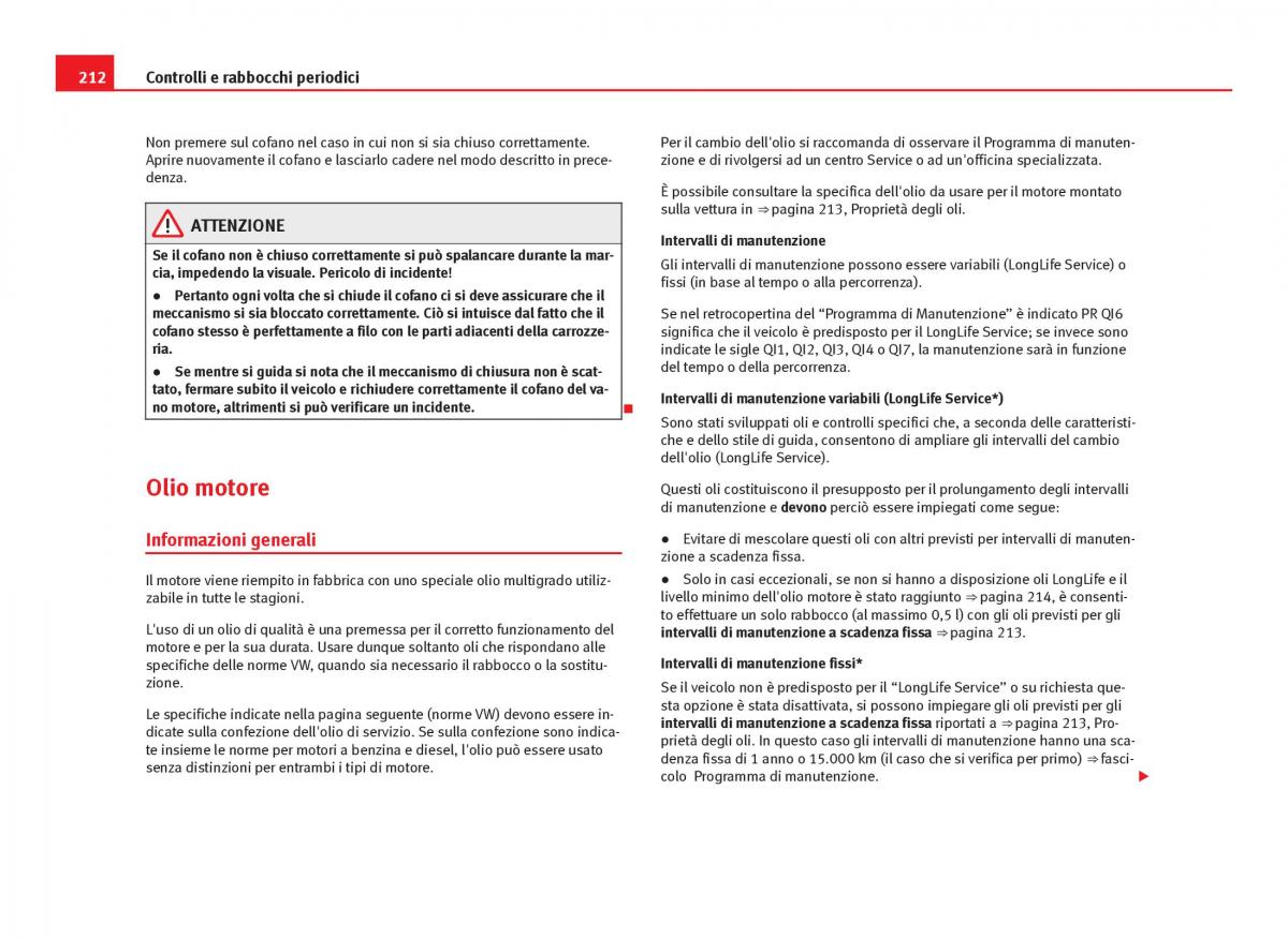 Seat Ibiza IV 4 manuale del proprietario / page 214