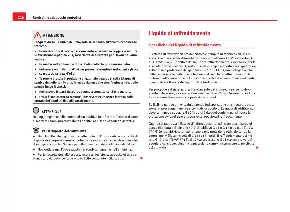 Seat Ibiza IV 4 manuale del proprietario / page 218