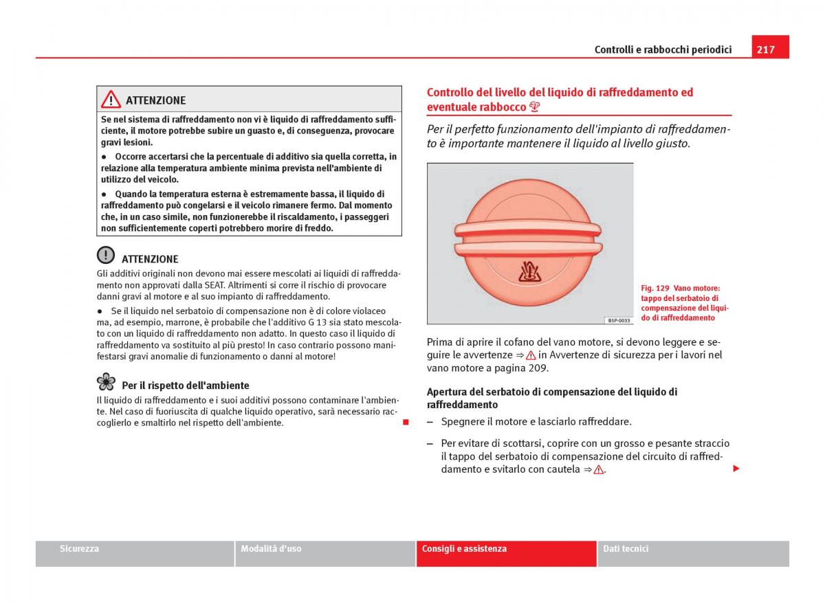 Seat Ibiza IV 4 manuale del proprietario / page 219