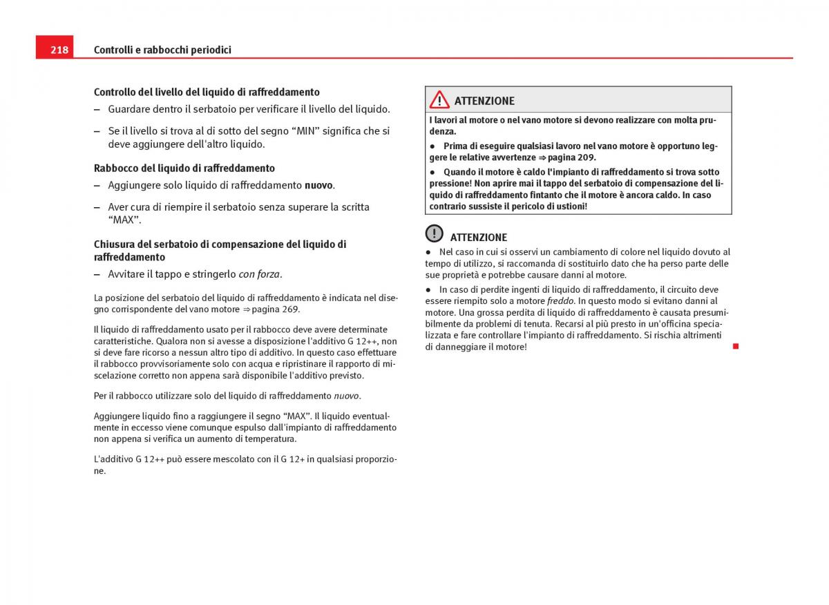 Seat Ibiza IV 4 manuale del proprietario / page 220