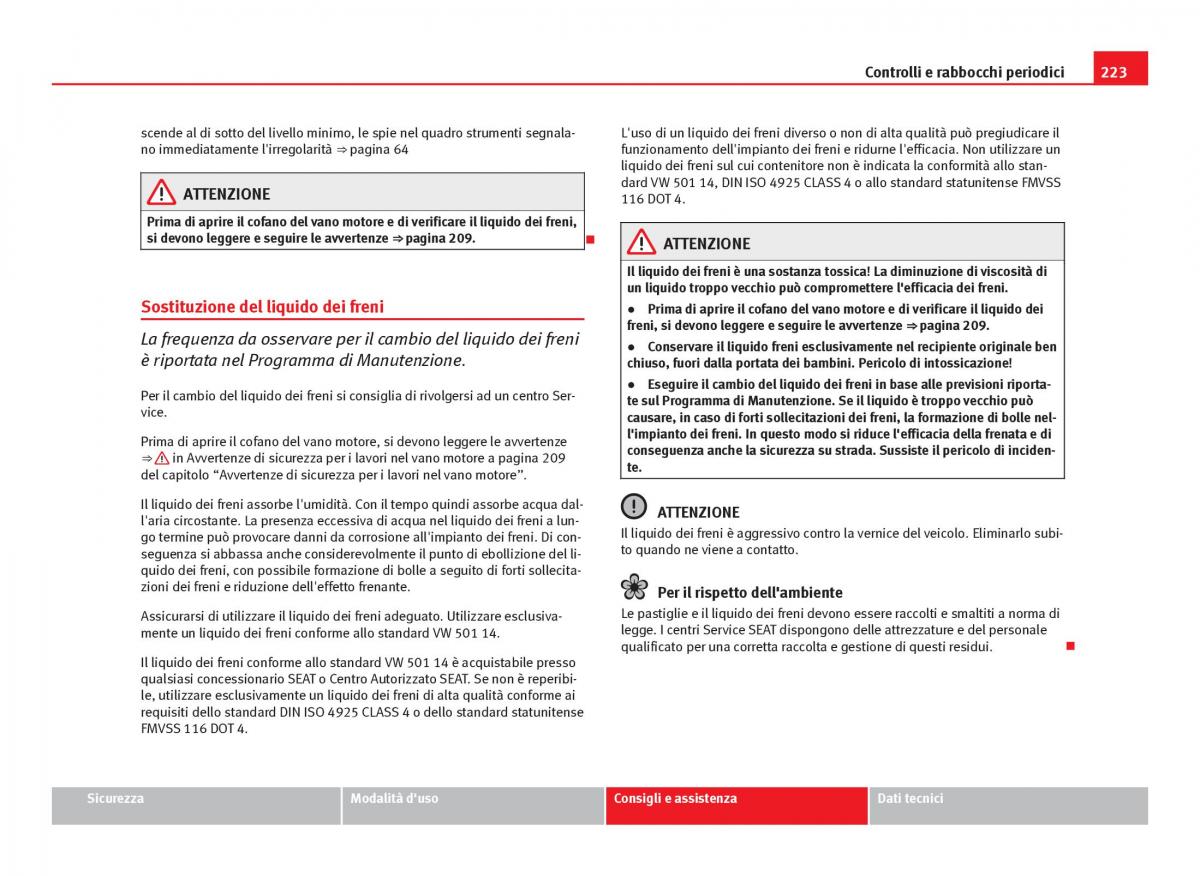 Seat Ibiza IV 4 manuale del proprietario / page 225