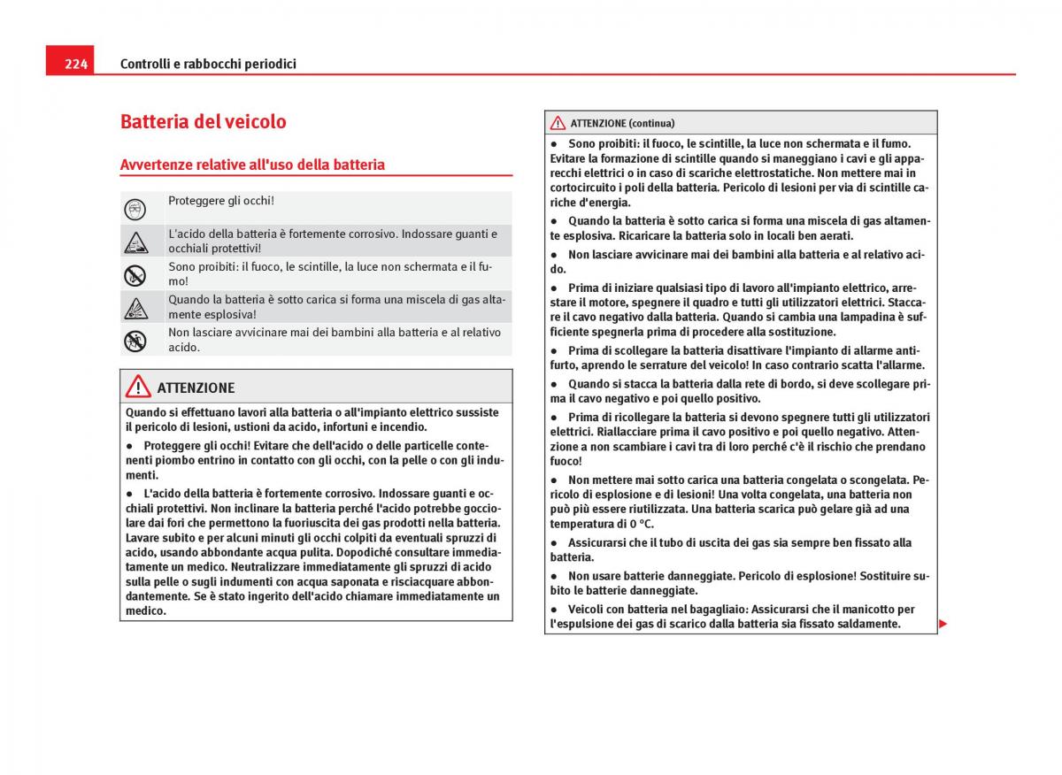 Seat Ibiza IV 4 manuale del proprietario / page 226