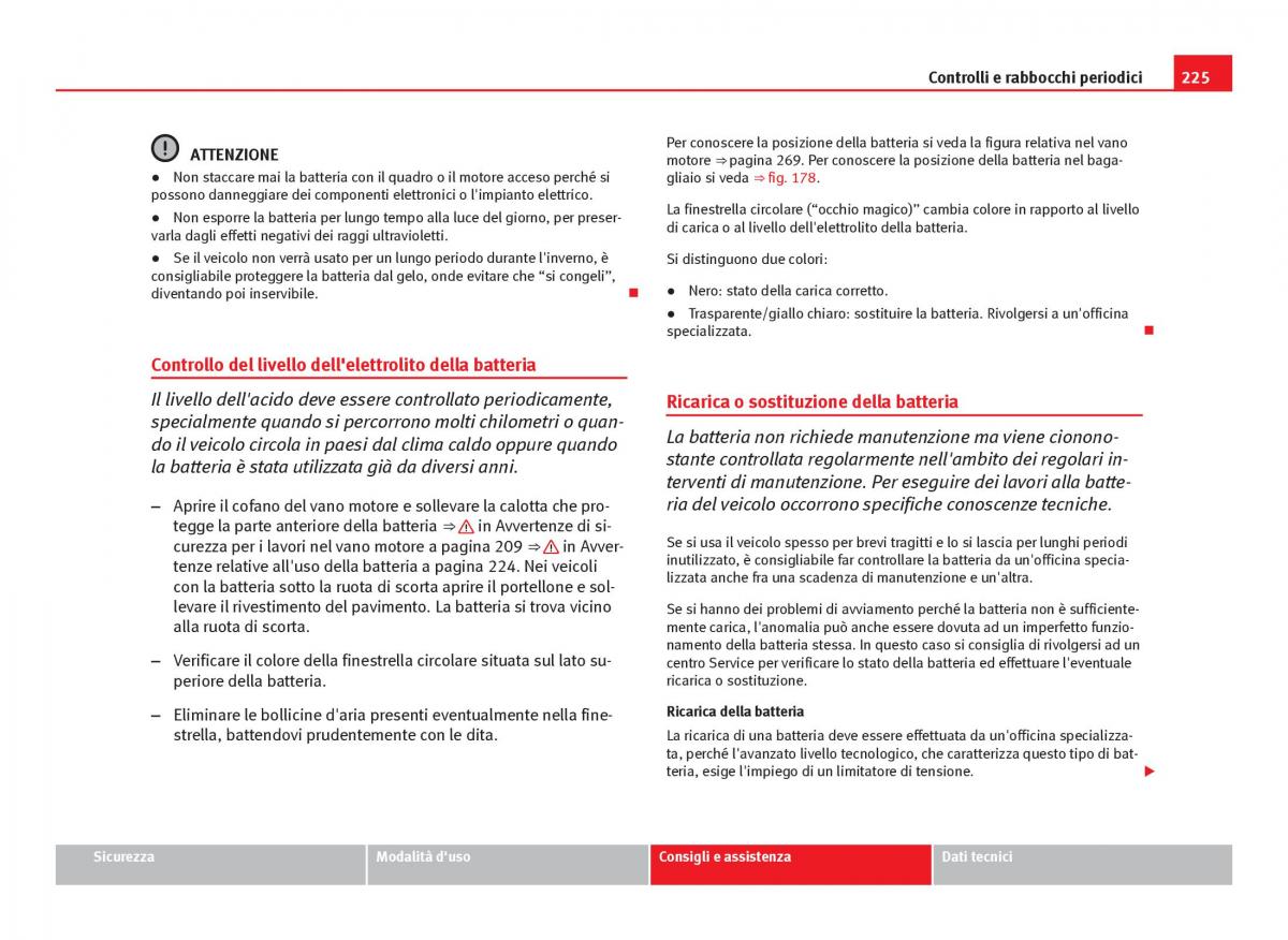 Seat Ibiza IV 4 manuale del proprietario / page 227