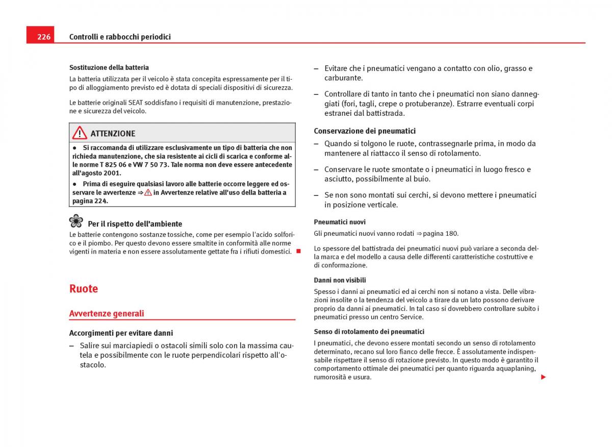 Seat Ibiza IV 4 manuale del proprietario / page 228