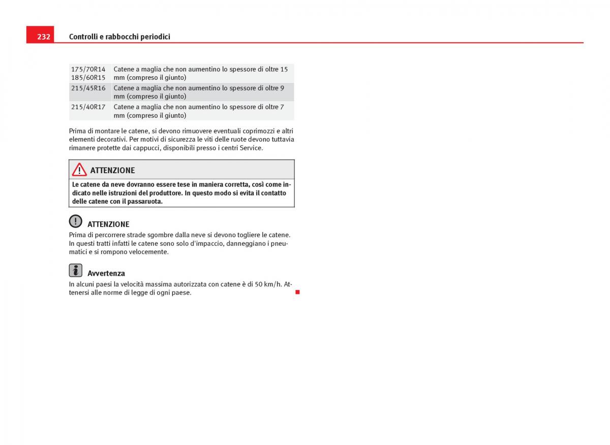 Seat Ibiza IV 4 manuale del proprietario / page 234