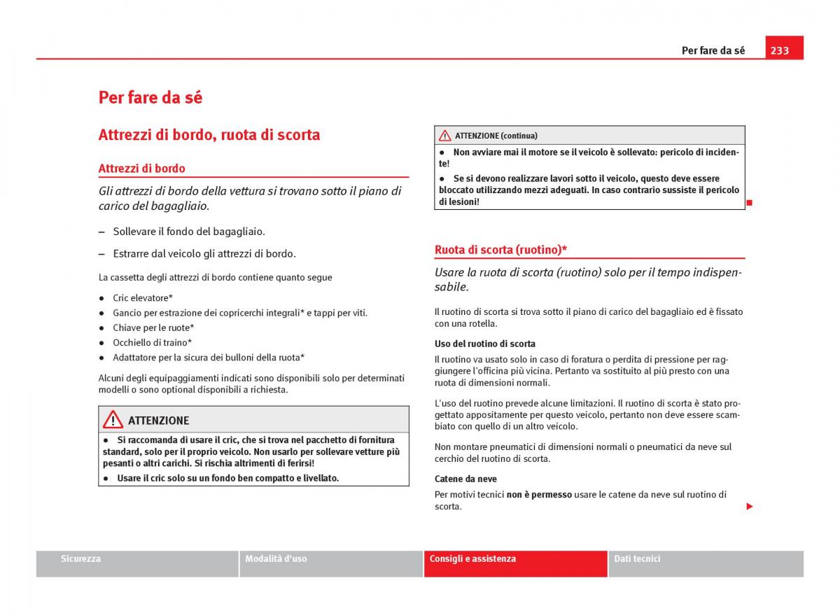 Seat Ibiza IV 4 manuale del proprietario / page 235