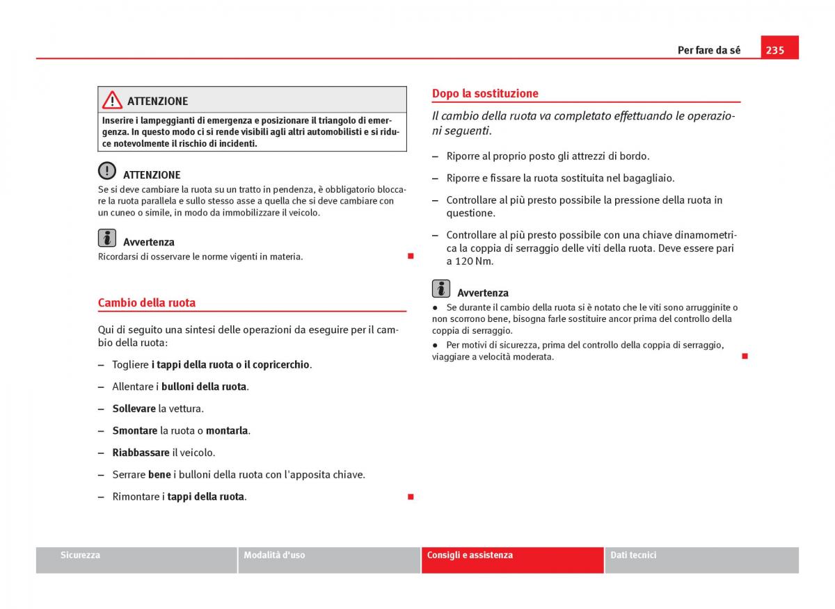 Seat Ibiza IV 4 manuale del proprietario / page 237