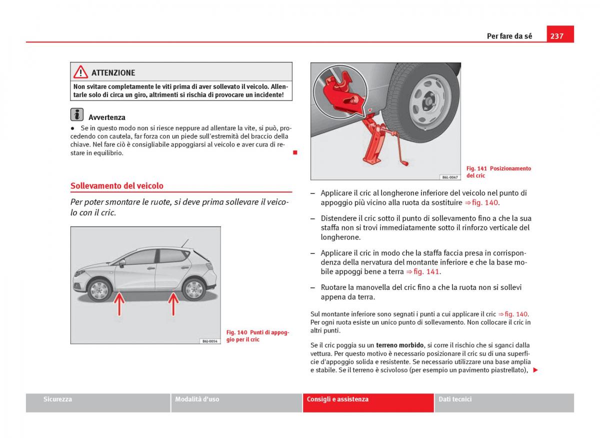 Seat Ibiza IV 4 manuale del proprietario / page 239