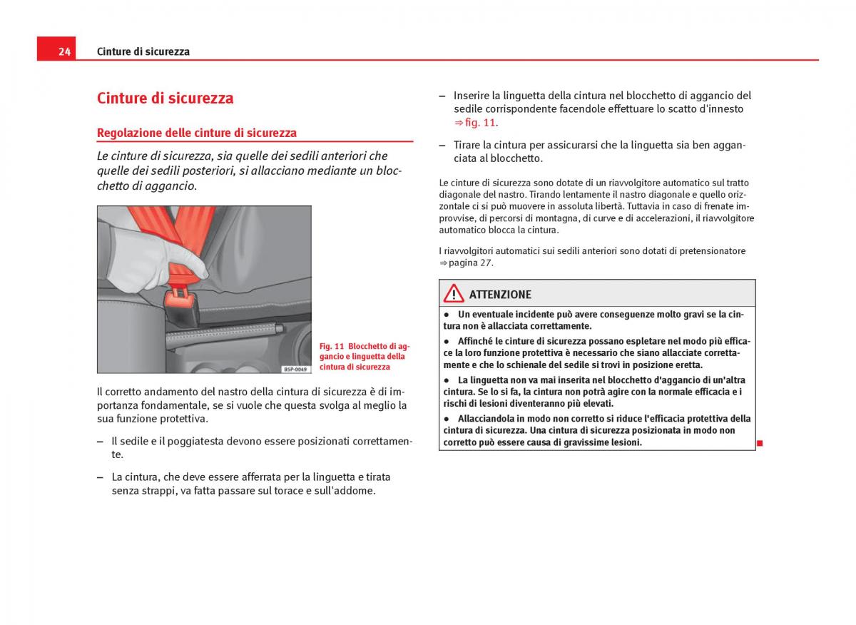 Seat Ibiza IV 4 manuale del proprietario / page 26