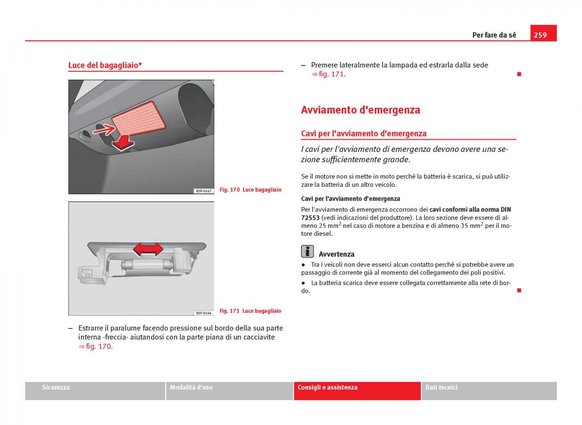 Seat Ibiza IV 4 manuale del proprietario / page 261