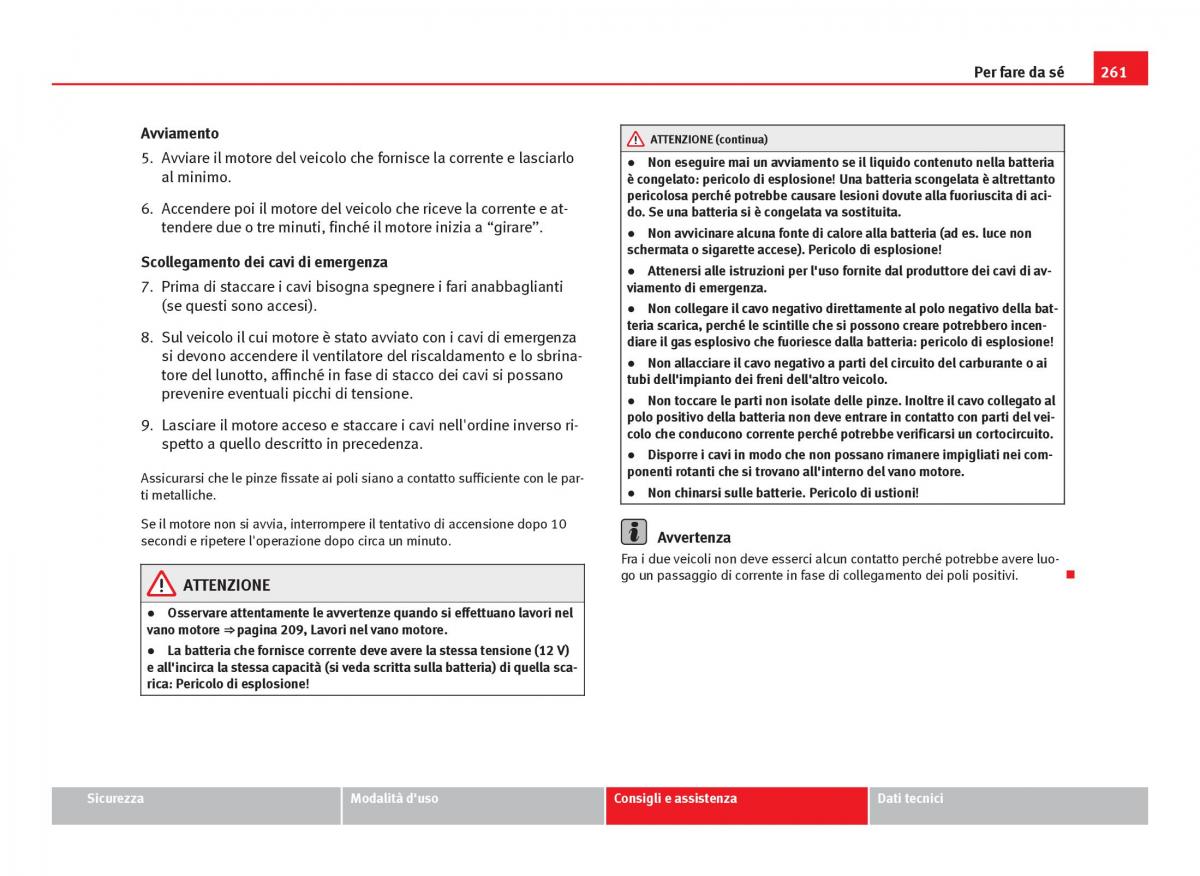 Seat Ibiza IV 4 manuale del proprietario / page 263