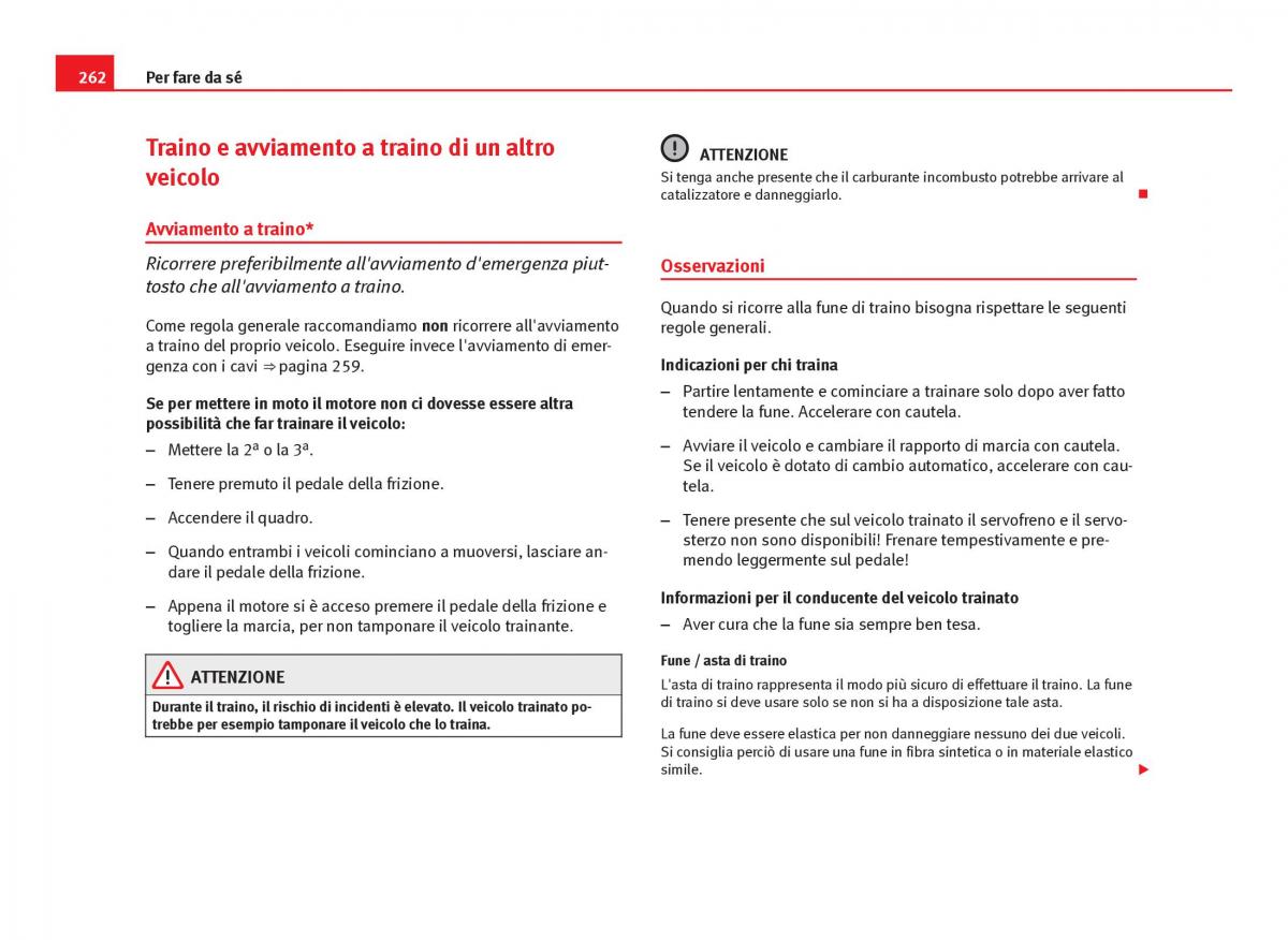 Seat Ibiza IV 4 manuale del proprietario / page 264