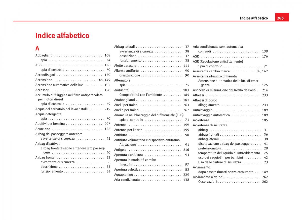 Seat Ibiza IV 4 manuale del proprietario / page 287