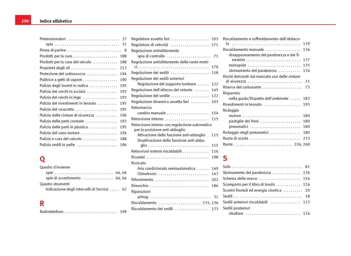 Seat Ibiza IV 4 manuale del proprietario / page 292