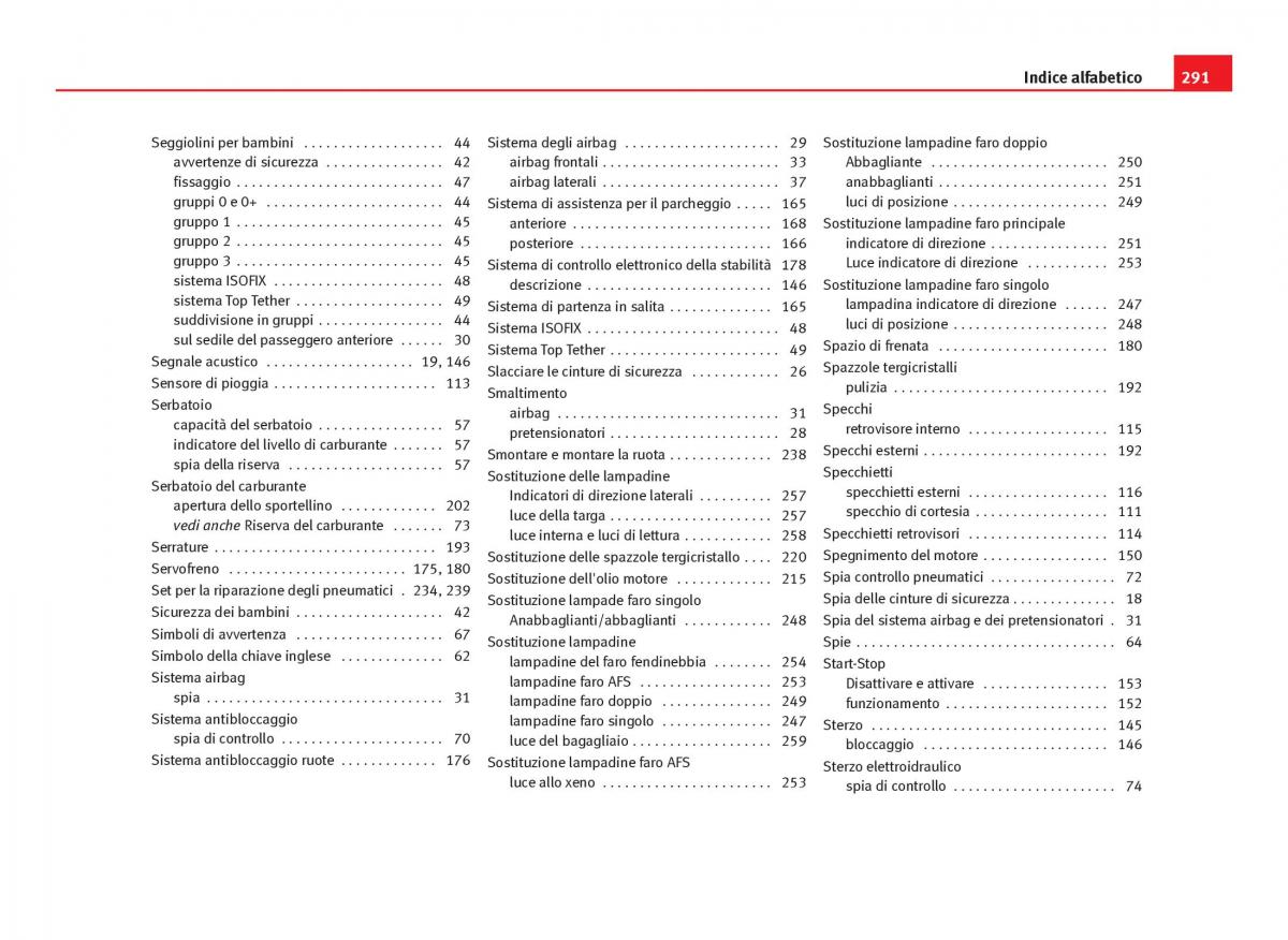 Seat Ibiza IV 4 manuale del proprietario / page 293