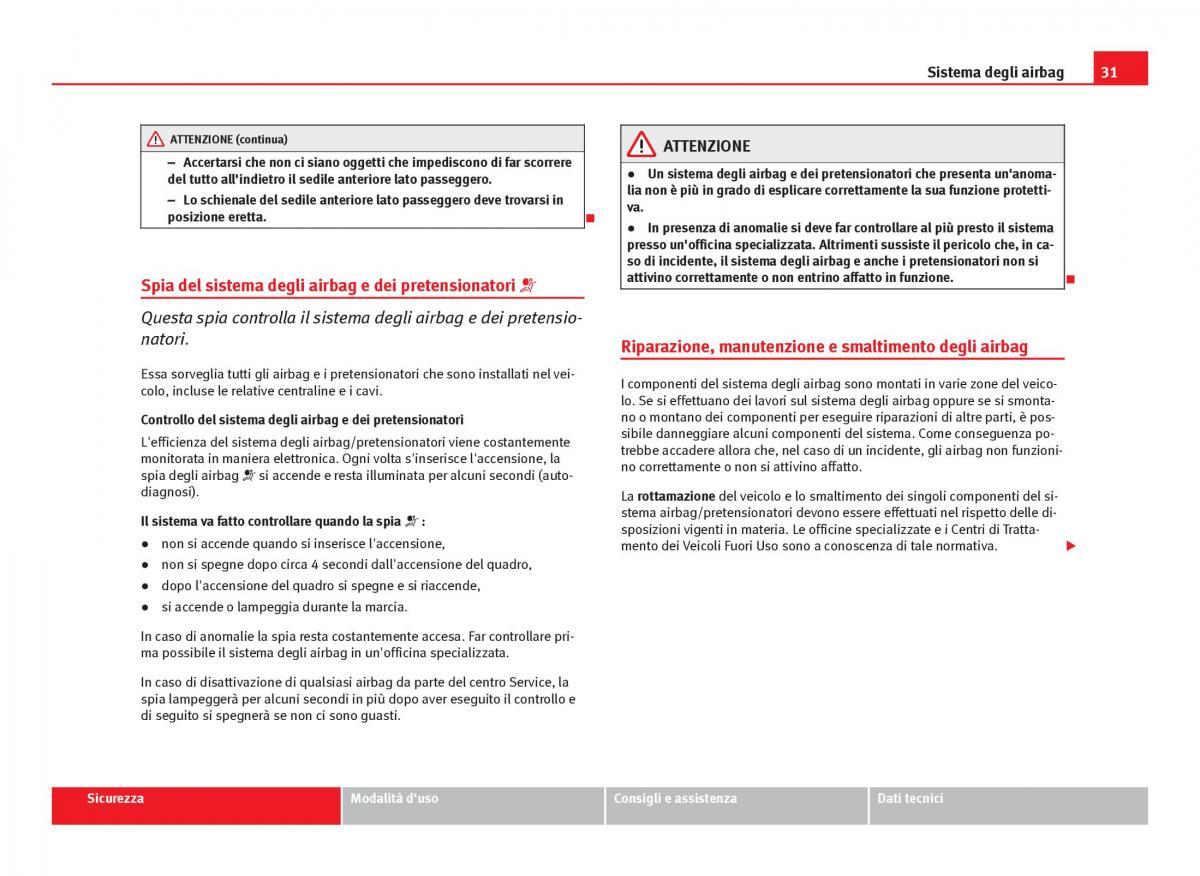 Seat Ibiza IV 4 manuale del proprietario / page 33