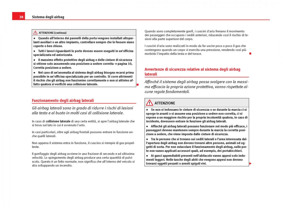 Seat Ibiza IV 4 manuale del proprietario / page 40