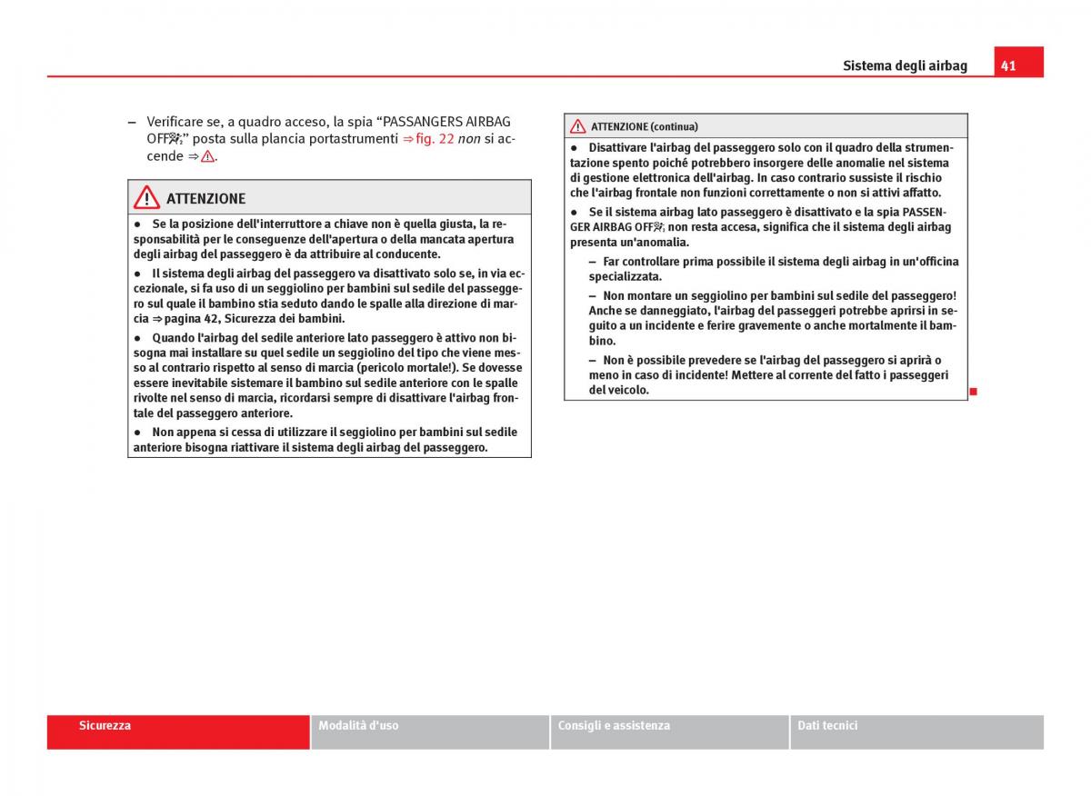 Seat Ibiza IV 4 manuale del proprietario / page 43