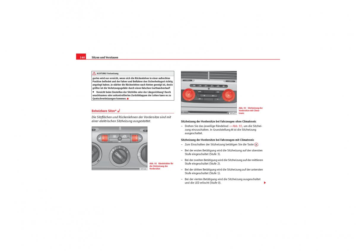 Seat Leon II 2 Handbuch / page 142