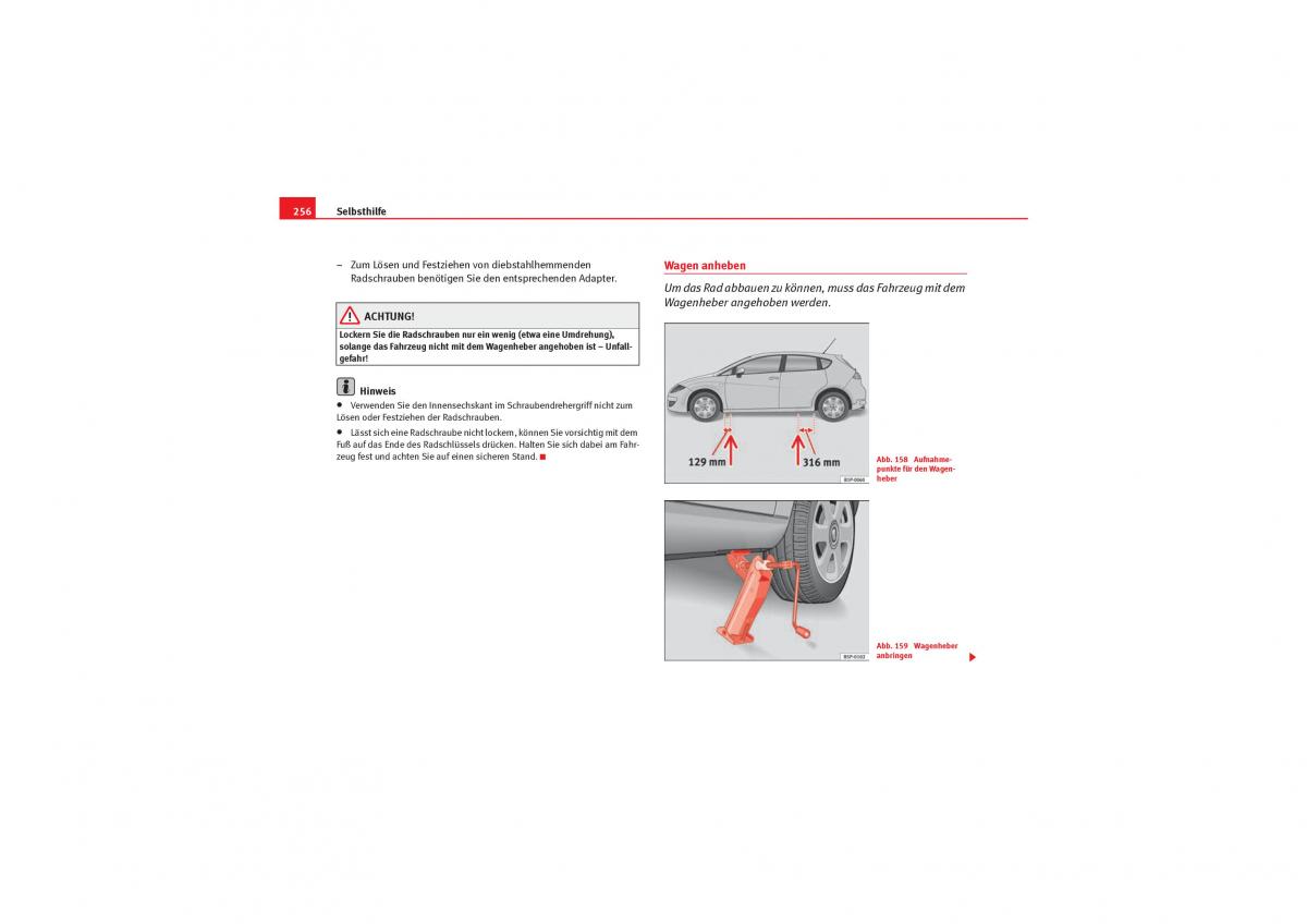 Seat Leon II 2 Handbuch / page 258