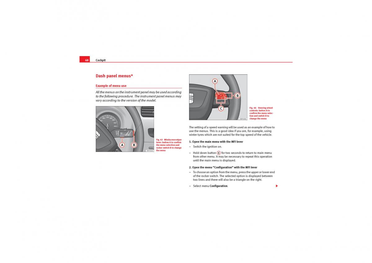 Seat Leon II 2 owners manual / page 70