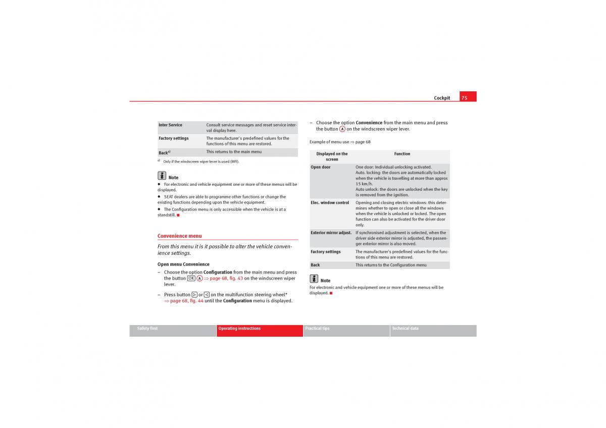 Seat Leon II 2 owners manual / page 77