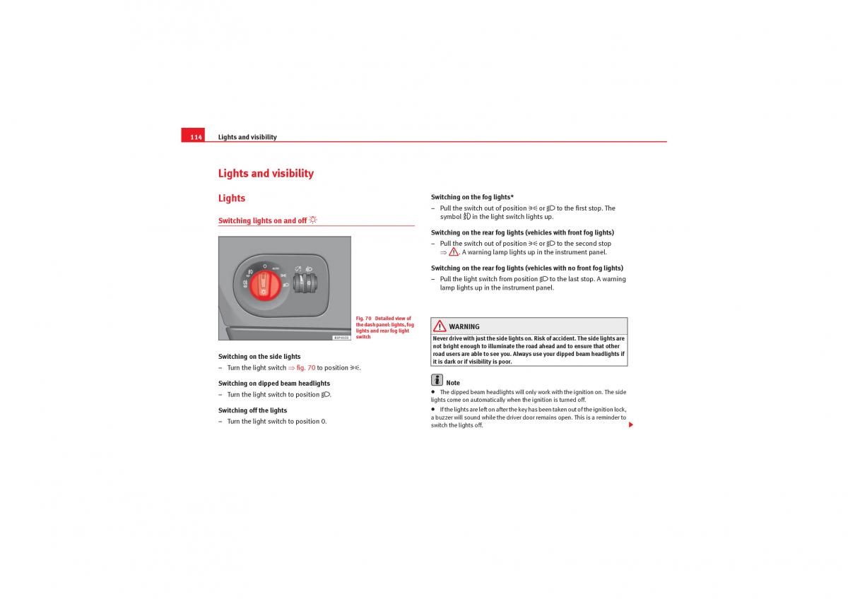 Seat Leon II 2 owners manual / page 116